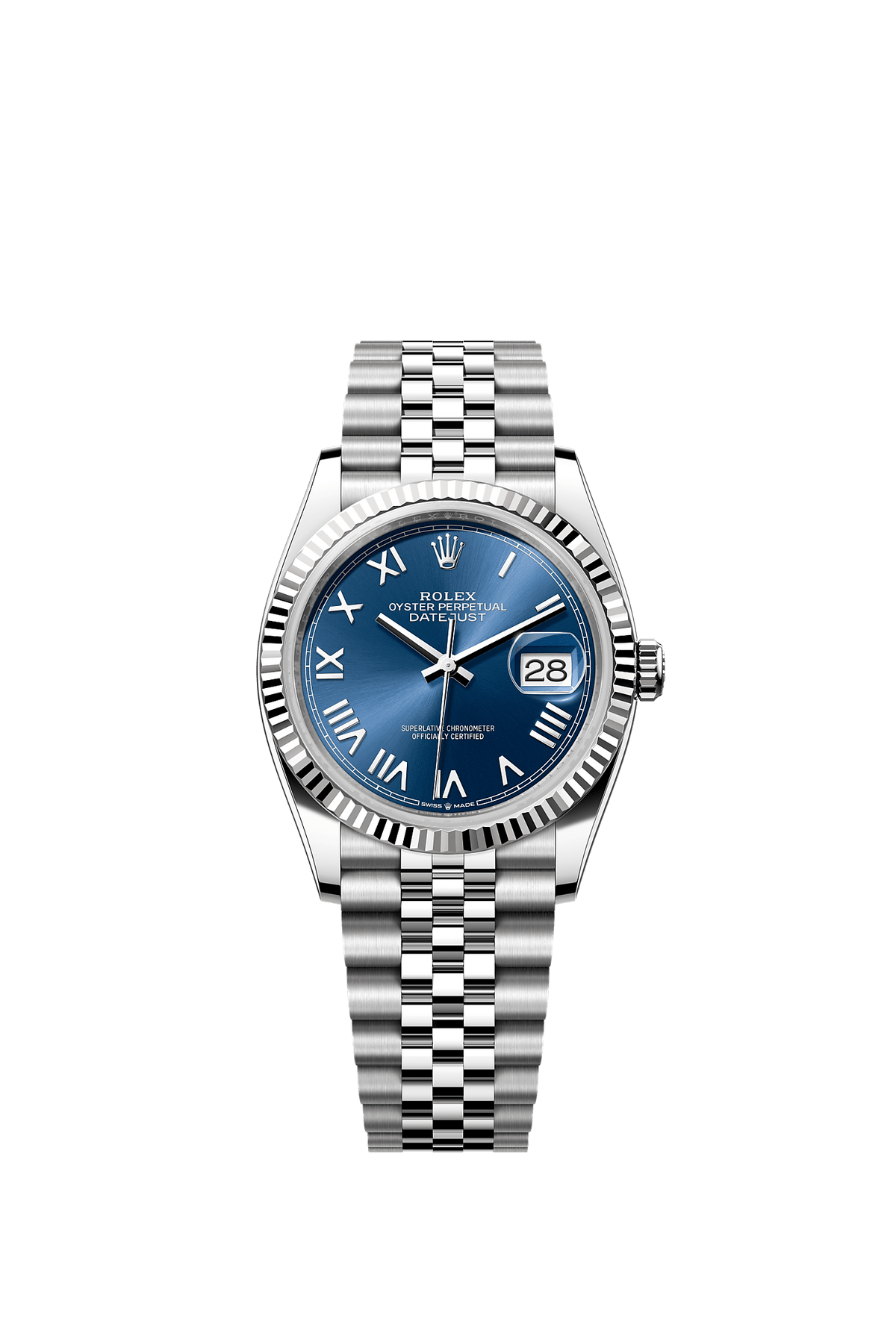 Datejust 36 36mm Oystersteel White Gold Bright Blue Dial Jubilee Bracelet Self-Winding Watch
