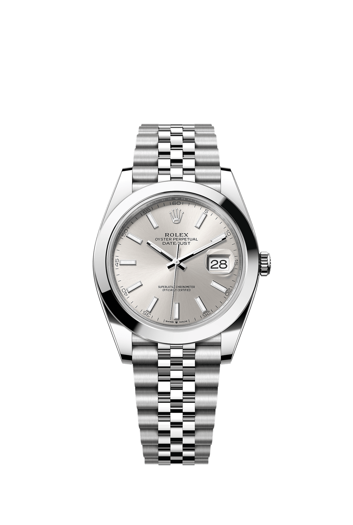ساعة Datejust 41 بقطر 41 مم من الفولاذ Oystersteel، ميناء فضي وسوار جوبيلي، ذاتية التعبئة