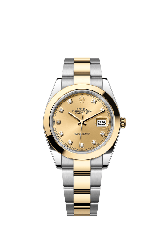 Datejust 41 41mm Oystersteel Yellow Gold Champagne Diamond Dial Oyster Bracelet Self-Winding Watch