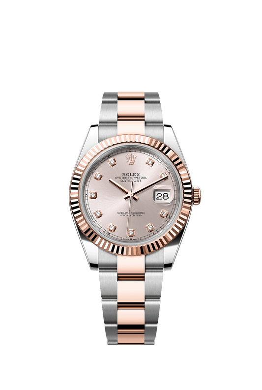 Datejust 41 41mm Oystersteel Everose Gold Sundust Diamond Dial Oyster Bracelet Self-Winding Watch