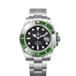 ساعة Submariner Date مقاس 41 مم من فولاذ Oystersteel، ميناء أسود، إطار Cerachrom أخضر، وسوار Oyster، ذاتية التعبئة