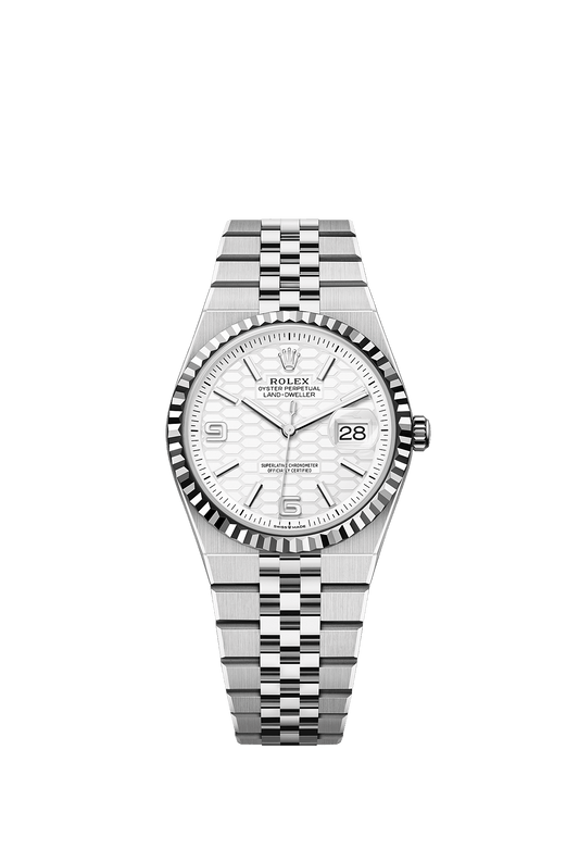 Land-Dweller 36 36mm Oystersteel White Gold Intense White Dial Flat Jubilee Bracelet Self-Winding Watch