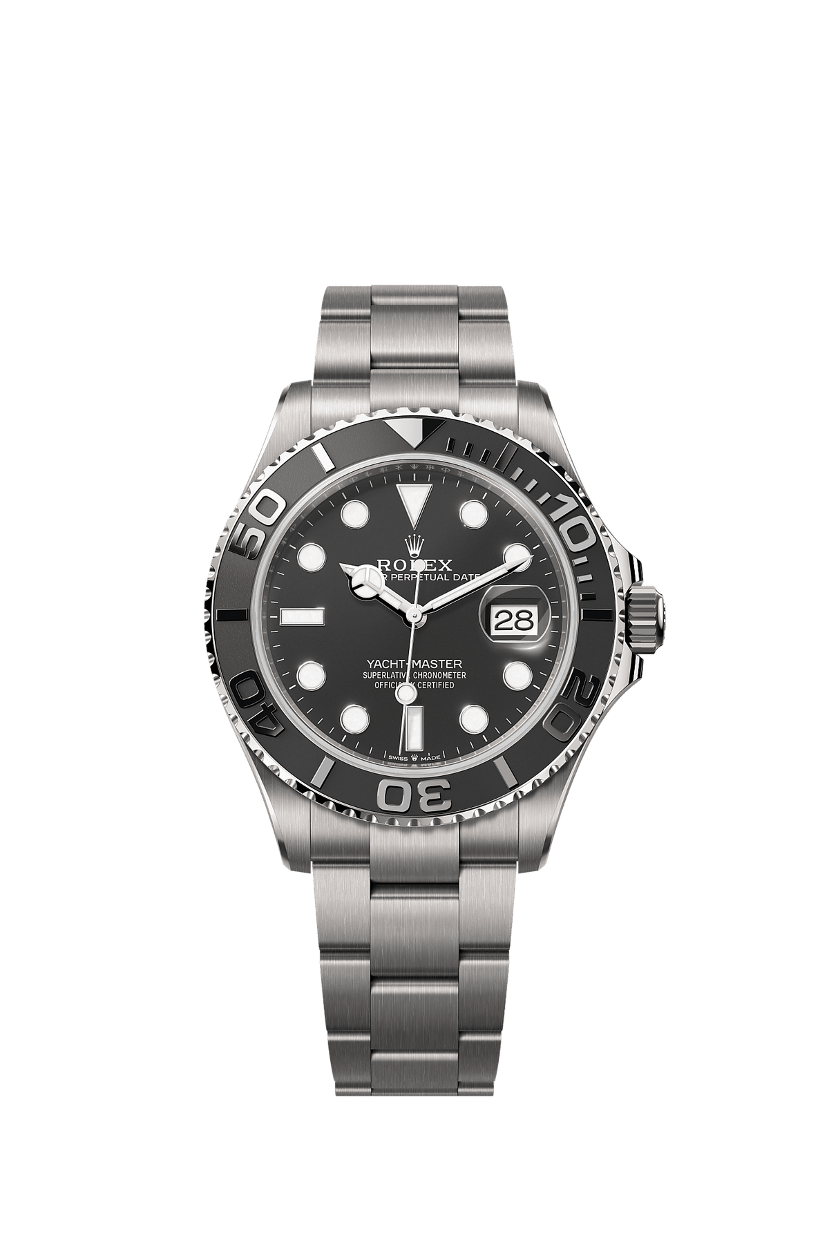 ساعة Yacht-Master 42 بقطر 42 مم من تيتانيوم RLX، ميناء أسود مكثف، سوار أويستر، ذاتية التعبئة