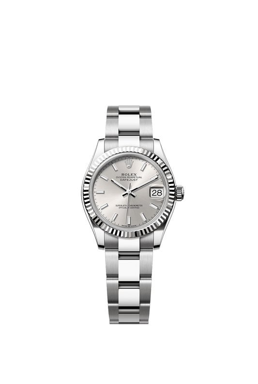 Datejust 31 Oystersteel White Gold Silver Dial Oyster Bracelet 31mm Self-Winding Watch