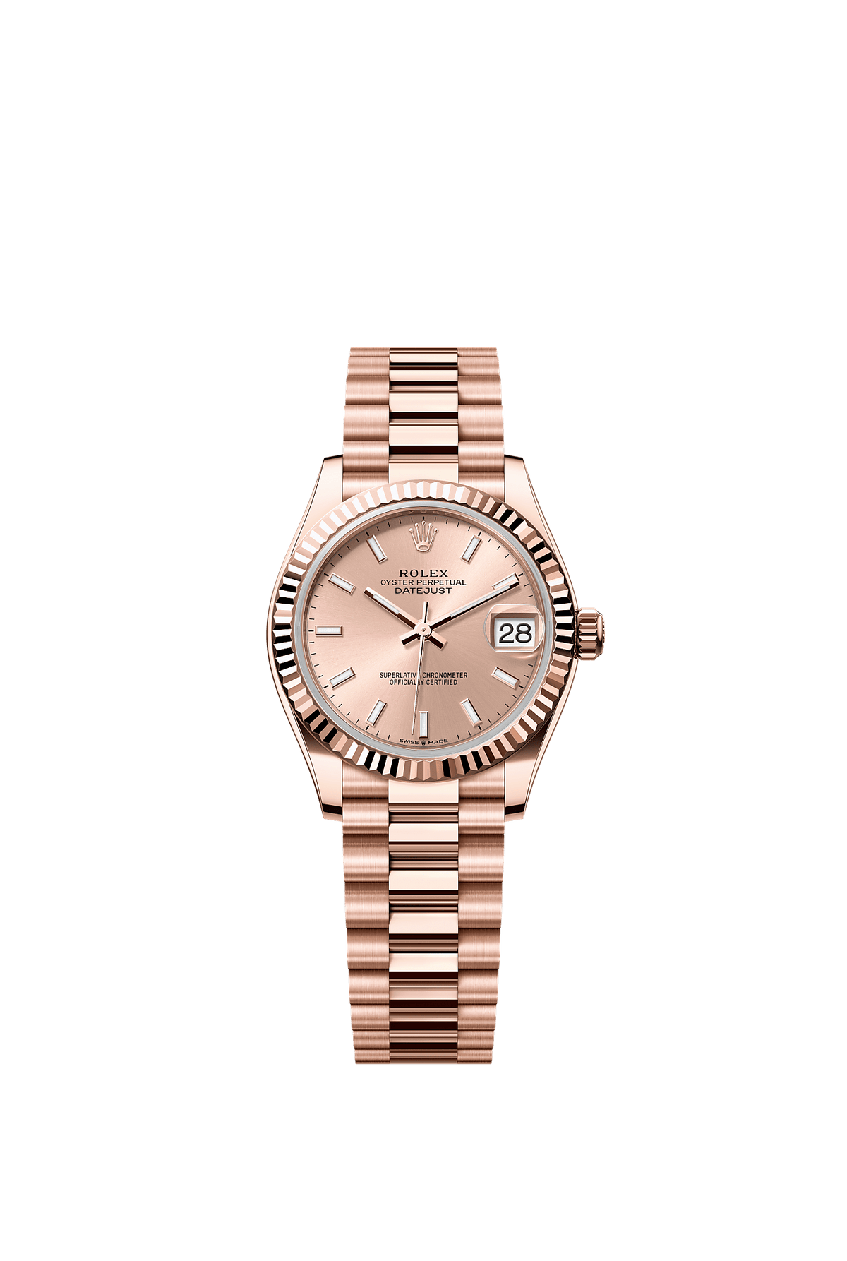 Datejust 31 Oyster Chronometer Watch 31mm 18ct Everose Gold Rosé-Colour Dial
