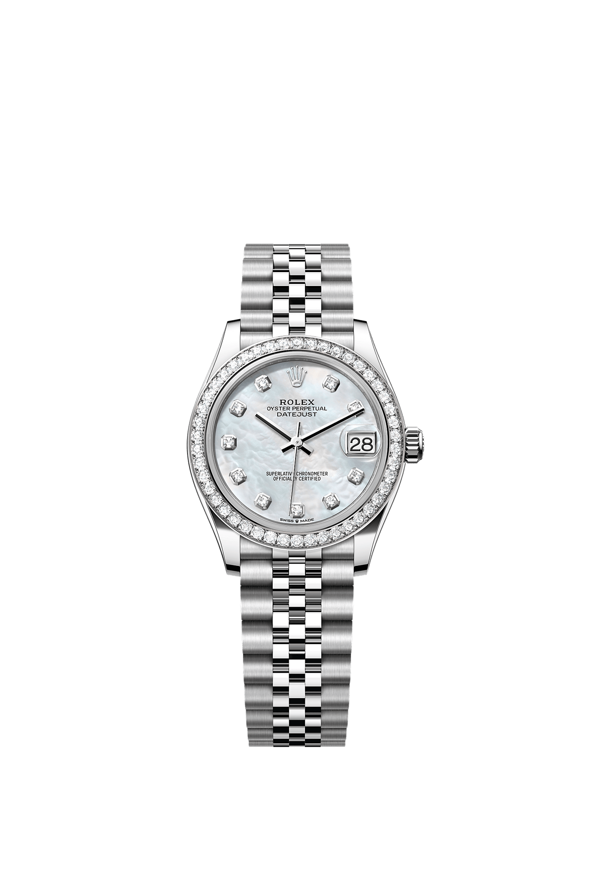 Datejust 31 Oystersteel White Gold Mother-Of-Pearl Diamond Dial Jubilee Bracelet 31mm Self-Winding Watch