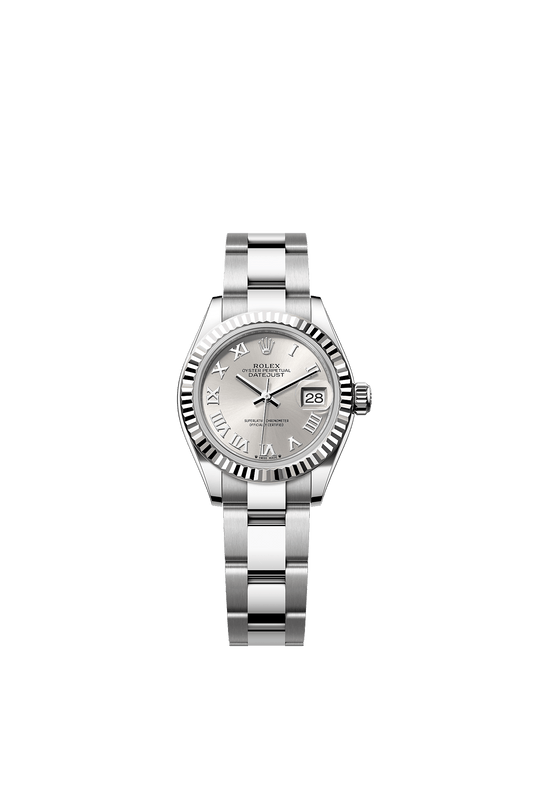 Lady-Datejust 28 Oystersteel White Gold Silver Dial Fluted Bezel Oyster Bracelet 28mm Self-Winding Watch