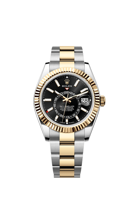 Sky-Dweller 42mm Oystersteel Yellow Gold Bright Black Dial Oyster Bracelet Self-Winding Watch