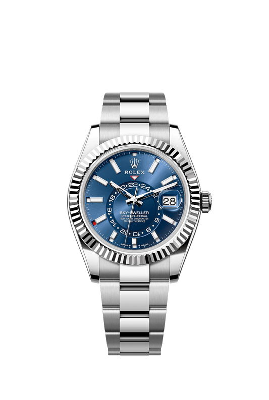 Sky-Dweller 42mm Oystersteel White Gold Bright Blue Dial Oyster Bracelet Self-Winding Watch
