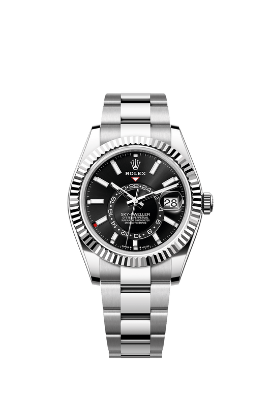 Sky-Dweller 42mm Oystersteel White Gold Bright Black Dial Oyster Bracelet Self-Winding Watch