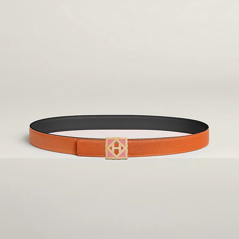H Roseraie Belt Buckle & Hermès Sur Mer Reversible Leather Strap 24 MM