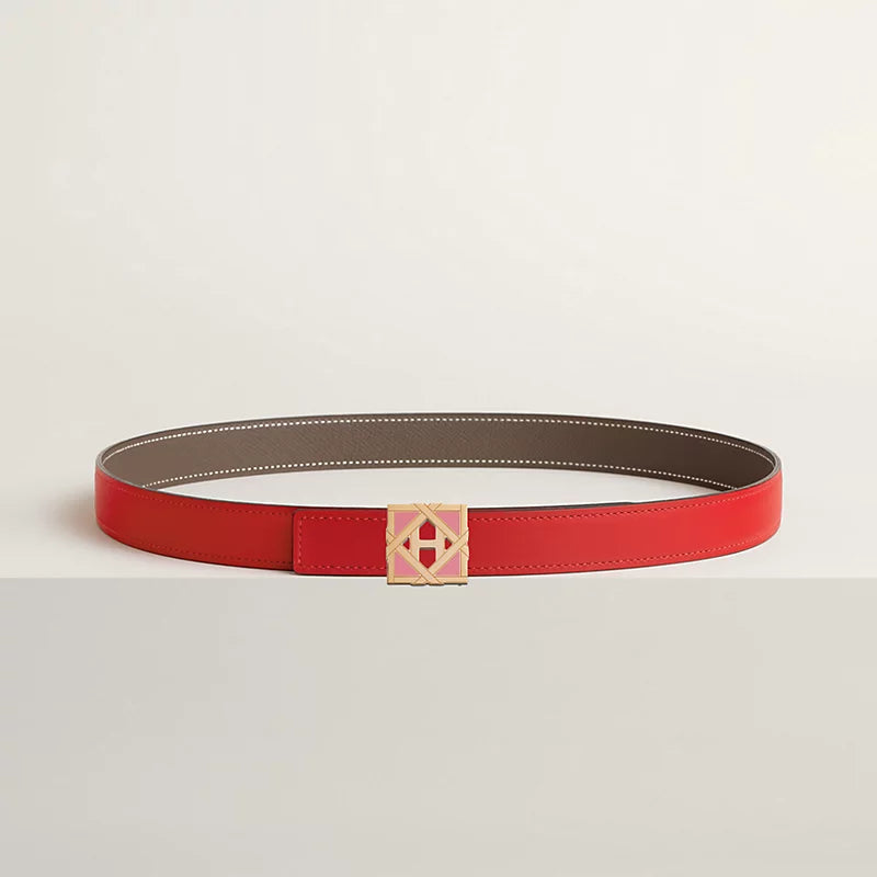 H Roseraie Belt Buckle & Hermès Sur Mer Reversible Leather Strap 24 MM