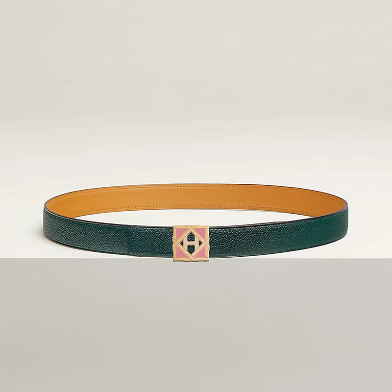 H Roseraie Belt Buckle & Hermès Sur Mer Reversible Leather Strap 24 MM