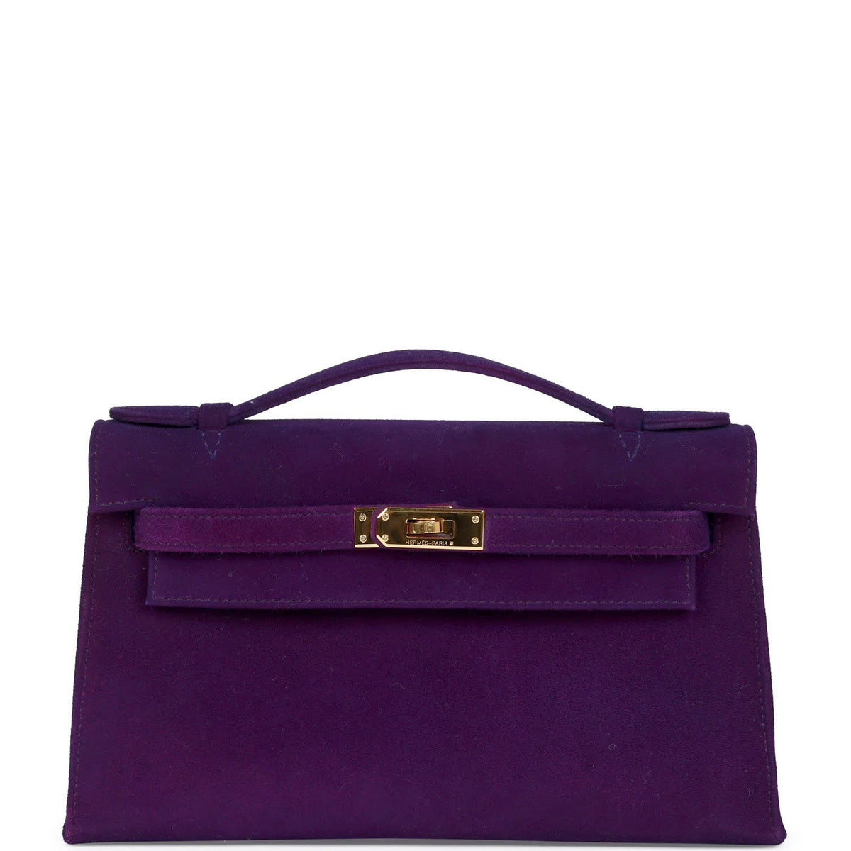 Vintage Kelly Pochette Violet Doblis Gold Hardware
